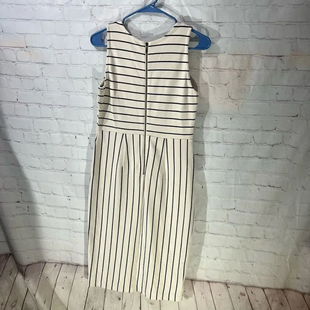 Ann Taylor Dress New Size 2 Black White Pin Striped